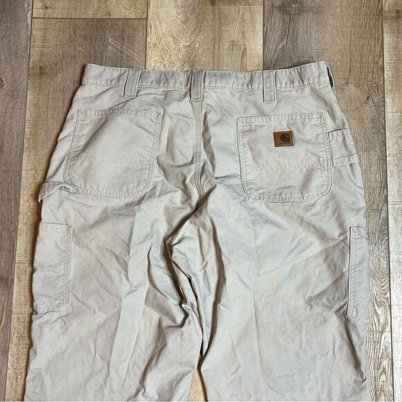 Carhartt Tan Carpenter Canvas Work Pants Jeans Size 40X30 B151 Hiking Painters - Picture 7 of 10